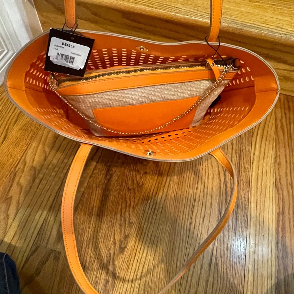 NWT Nanette Lepore Gillian Perforated faux leather tote, with crossbody bag - Picture 3 of 4